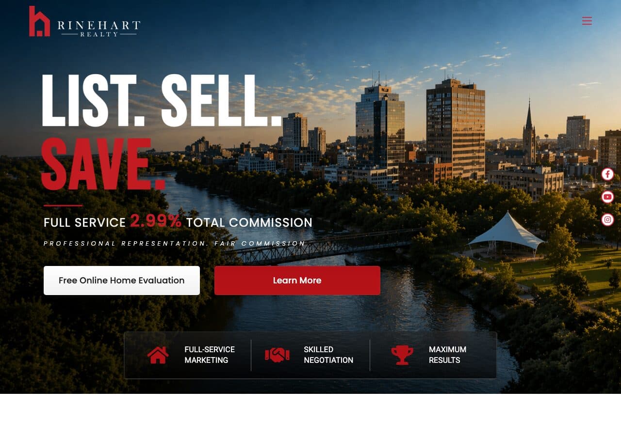 Rinehart Realty website by Shane Fry