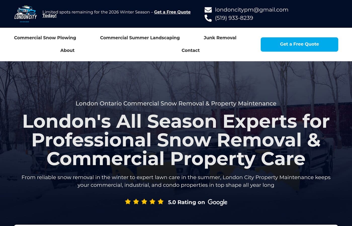 London City PM website, Property management, built by Launch & Found in London Ontario