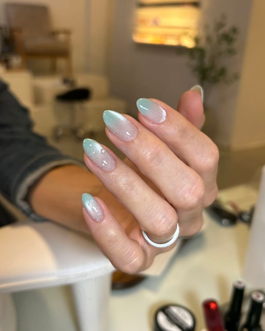 A pearl nail set photo ad