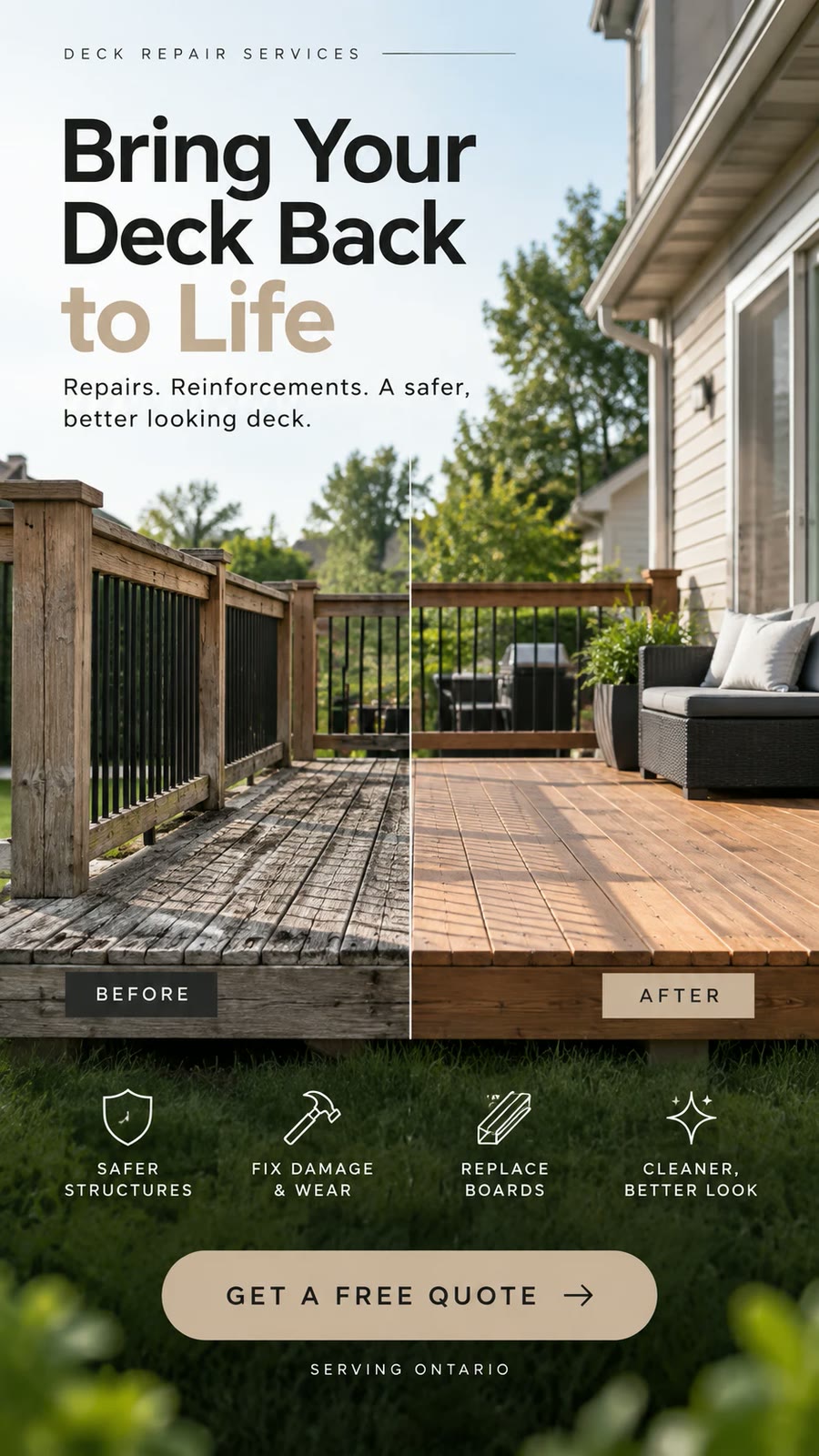 A before and after story ad