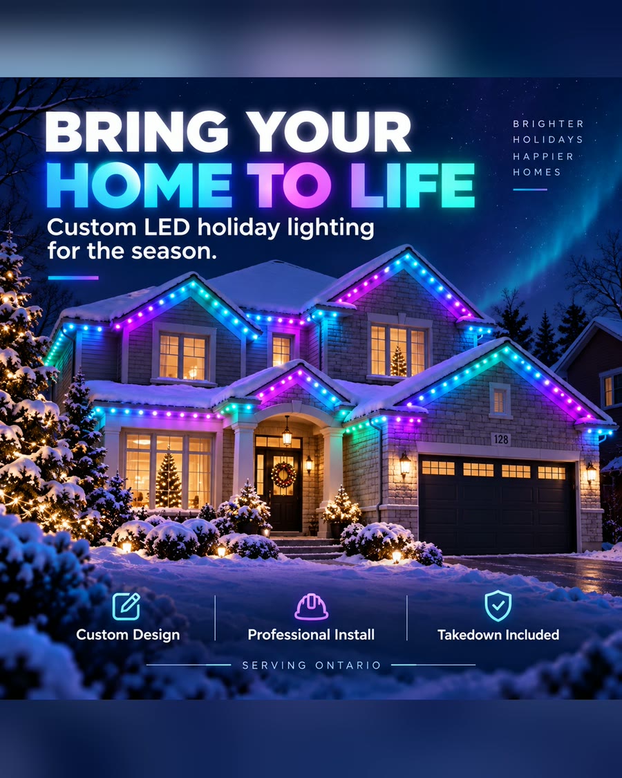 A holiday lighting feed ad