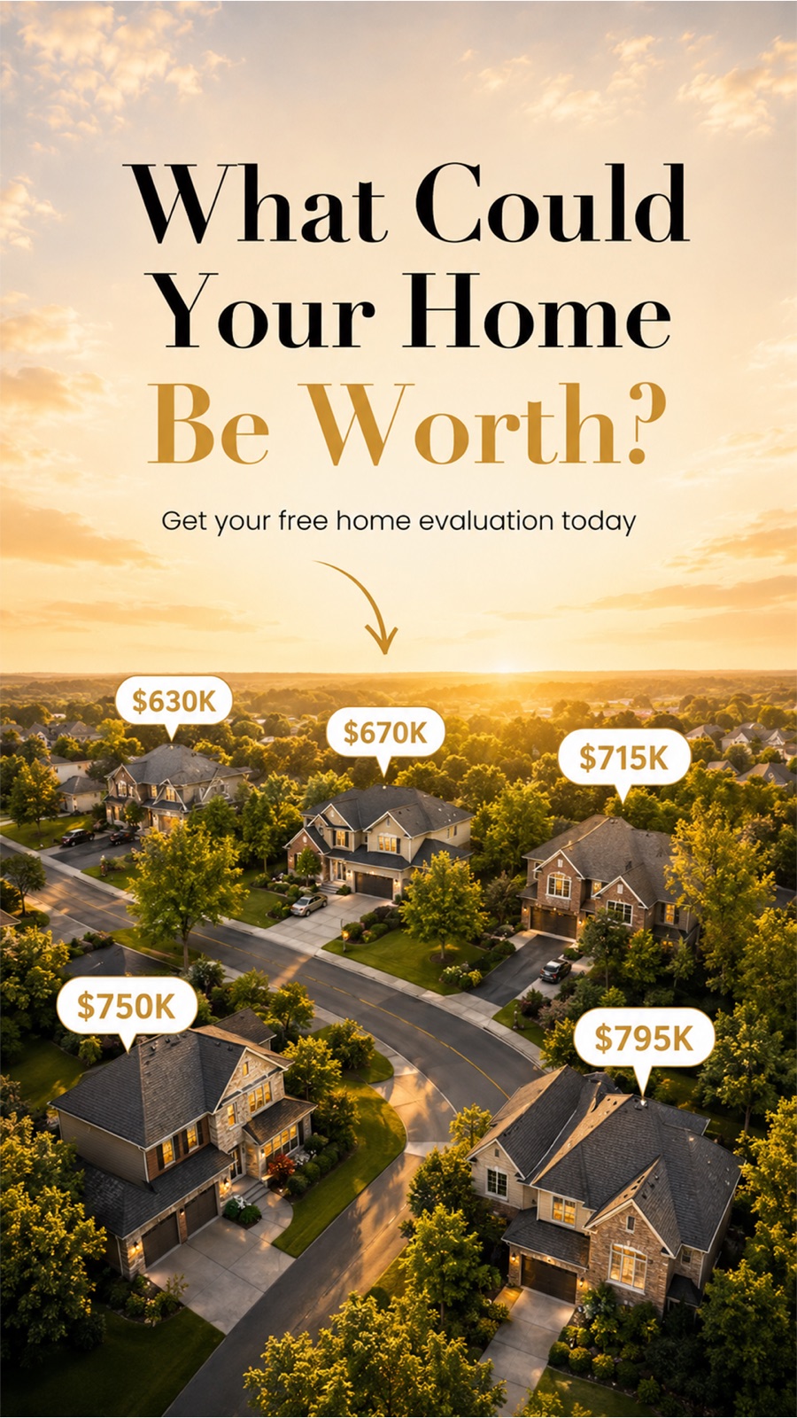 A static home value ad, nine by sixteen