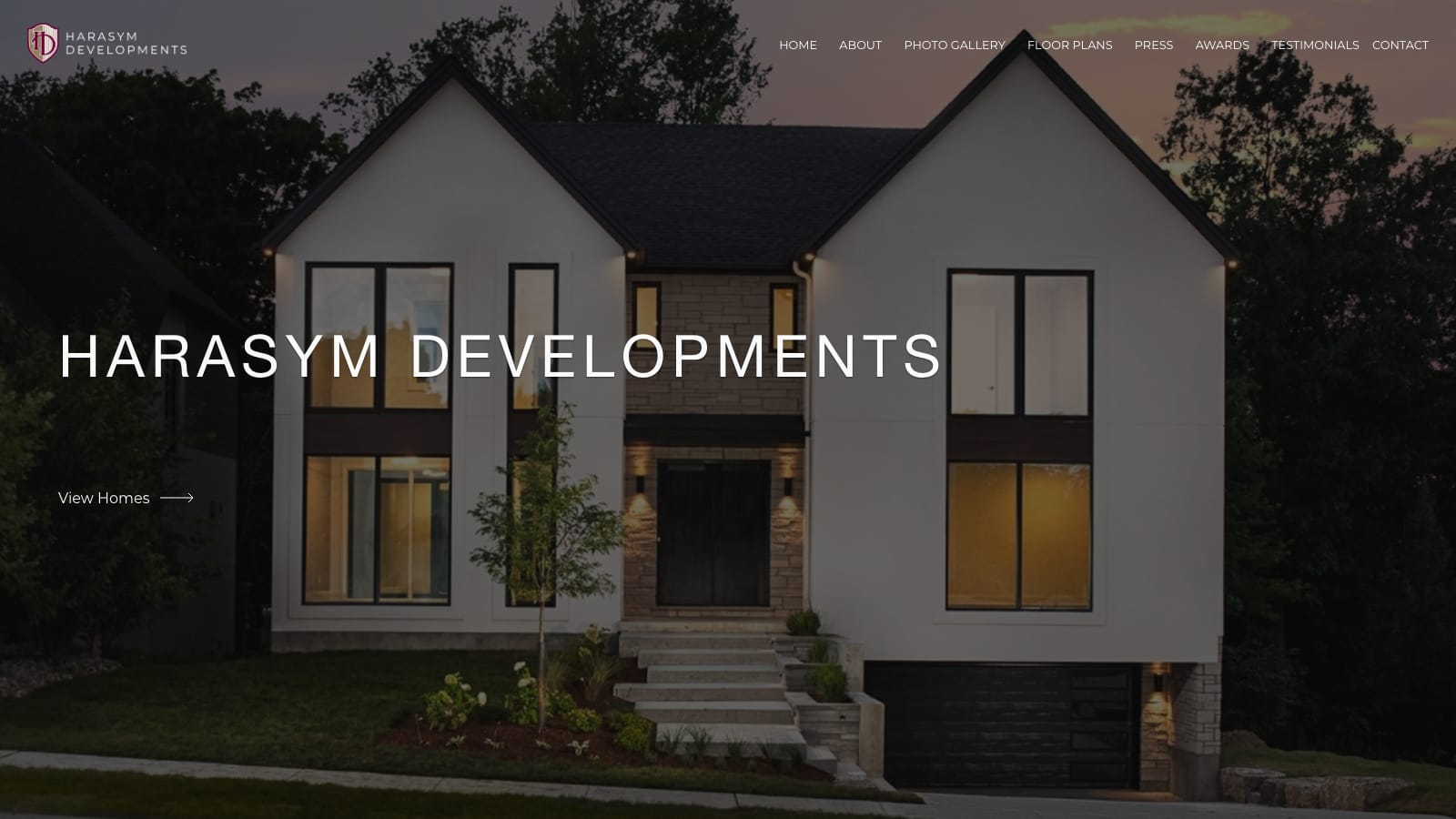 The Harasym Developments website