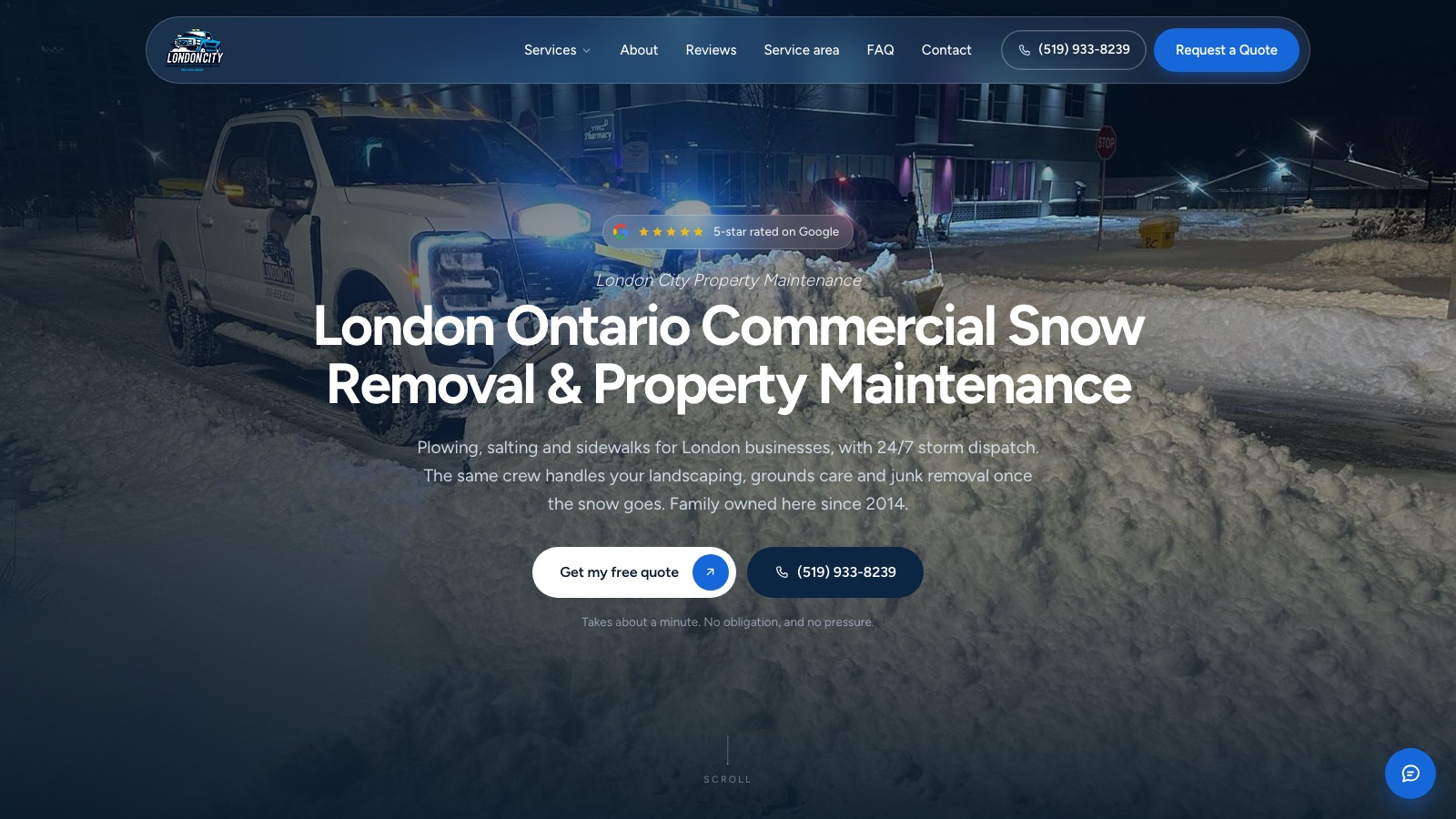 The snow removal website we built