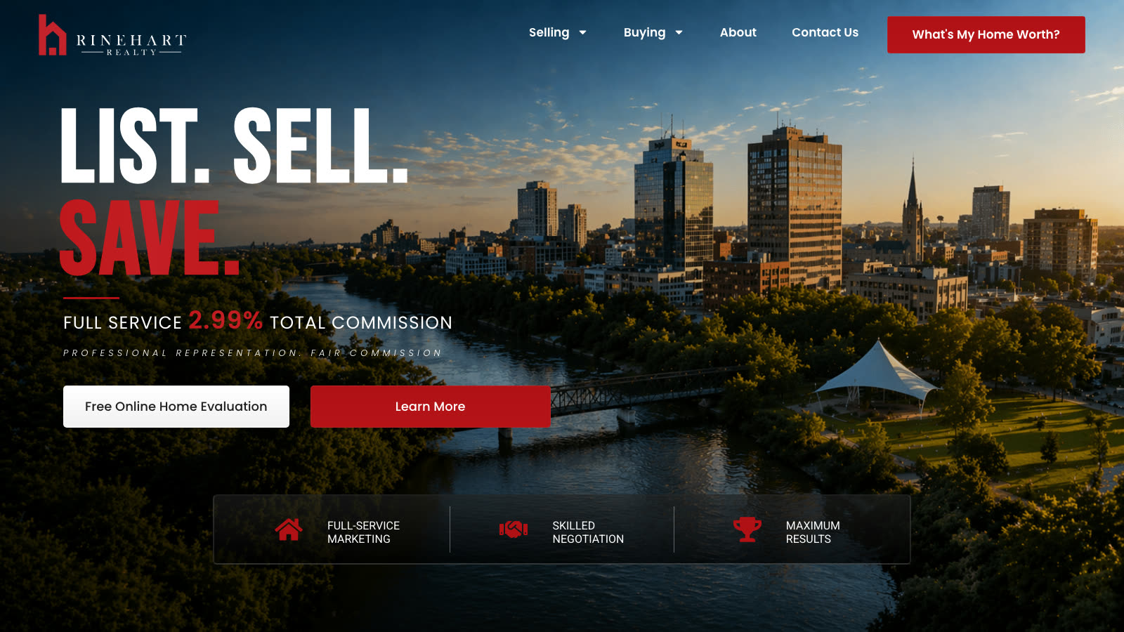 The Rinehart Realty website