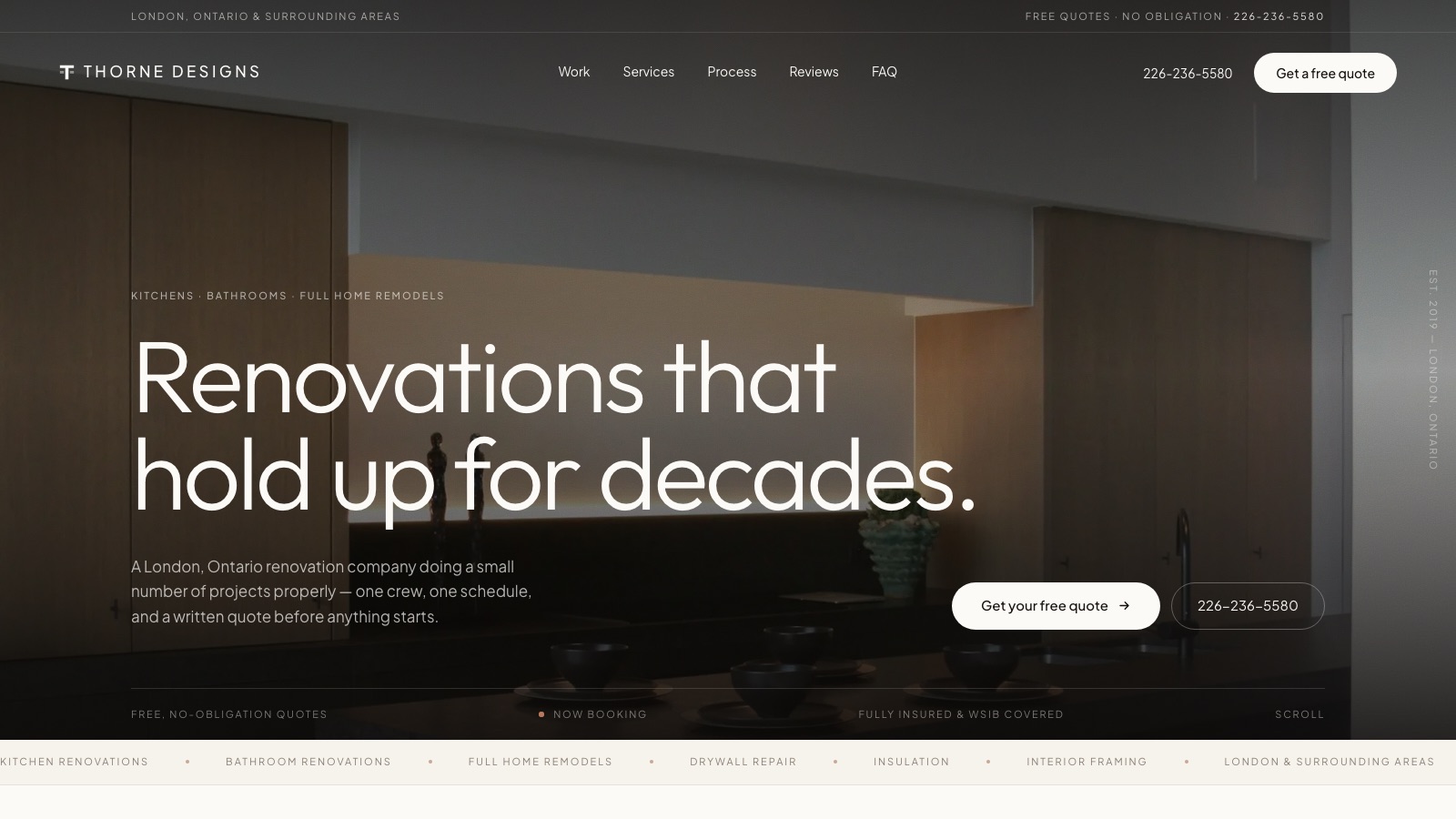 The Thorne Designs website